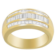 Bids.com 14K Yellow Gold 1ct. TDW Princess and Baguette-Cut Diamond Ring(H-I, SI1-SI2) Rings