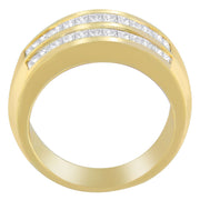 Bids.com 14K Yellow Gold 1ct. TDW Princess and Baguette-Cut Diamond Ring(H-I, SI1-SI2) Rings