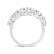 Bids.com 10K White Gold 2 1/2 Cttw Round Natural Diamond 3 Row Band Ring (I-J Color, I1-I2 Clarity) - Ring Size 7 Rings