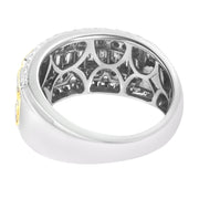 Bids.com 10K White and Yellow Gold 1.00 Cttw Baguette and Round cut Diamond Art Deco Multi-Row Ring Band (I-J Color, I1-I2 Clarity) - Ring Size 7 Rings