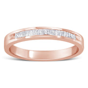 Bids.com 10K Rose Gold over .925 Sterling Silver 1/5 Cttw Diamond Channel-Set Stackable Band Ring (H-I Color, I1-I2 Clarity) - Size 6 3/4 Rings