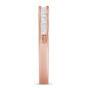Bids.com 10K Rose Gold over .925 Sterling Silver 1/5 Cttw Diamond Channel-Set Stackable Band Ring (H-I Color, I1-I2 Clarity) - Size 6 3/4 Rings