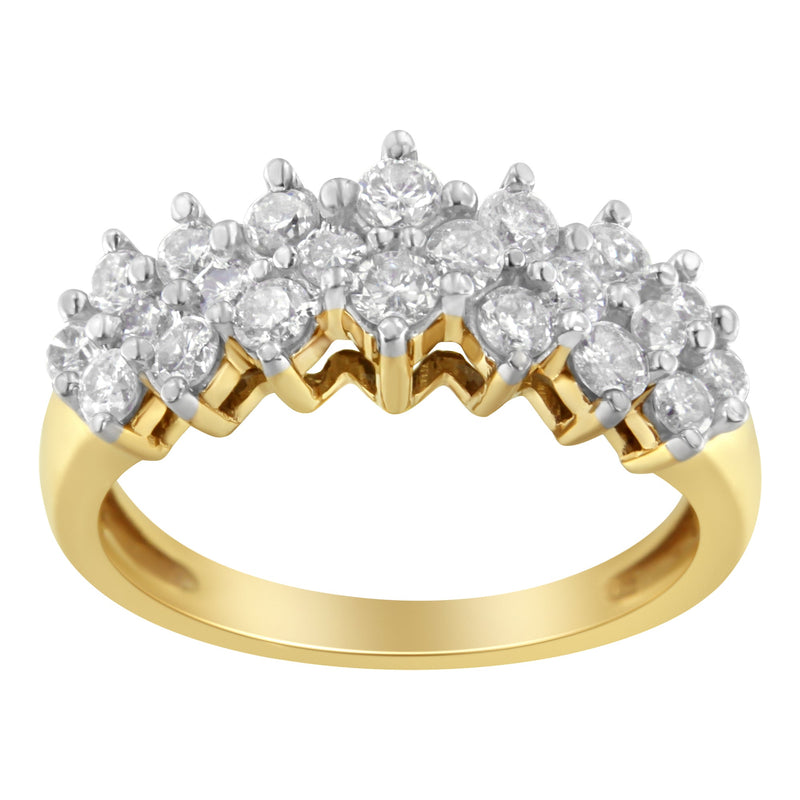 Bids.com 10K Yellow Gold Round Diamond Ring (1 cttw, J-K Color, I1-I2 Clarity) Rings