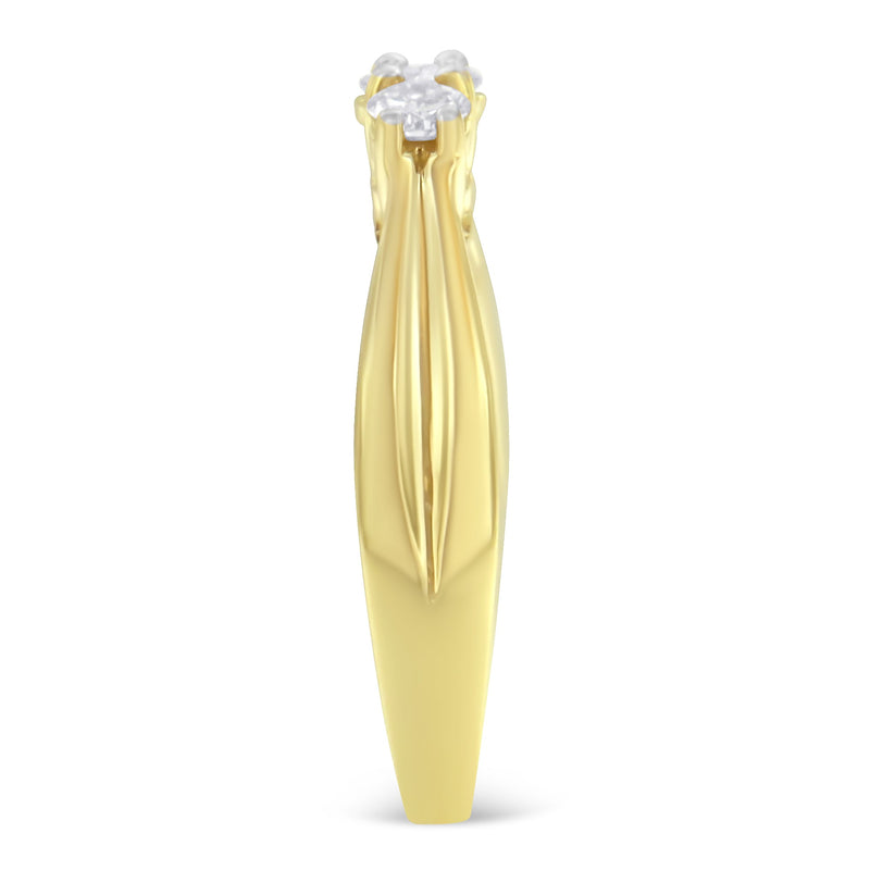 Bids.com 10K Yellow Gold Three-stone Diamond Ring (0.50 cttw, J-K Color, I2-I3 Clarity) Rings