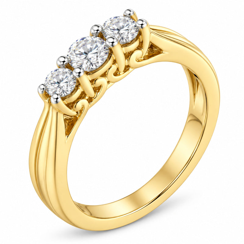 Bids.com 10K Yellow Gold Three-stone Diamond Ring (0.50 cttw, J-K Color, I2-I3 Clarity) Rings White Smoke 8 / Yellow.Gold,6 / Yellow.Gold,7.75 / Yellow.Gold,7.25 / Yellow.Gold,6.75 / Yellow.Gold,6.25 / Yellow.Gold,7.5 / Yellow.Gold,7 / Yellow.Gold,6.5 / Yellow.Gold
