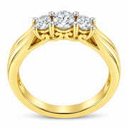 Bids.com 10K Yellow Gold Three-stone Diamond Ring (0.50 cttw, J-K Color, I2-I3 Clarity) Rings White Smoke 8 / Yellow.Gold,6 / Yellow.Gold,7.75 / Yellow.Gold,7.25 / Yellow.Gold,6.75 / Yellow.Gold,6.25 / Yellow.Gold,7.5 / Yellow.Gold,7 / Yellow.Gold,6.5 / Yellow.Gold