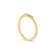 Bids.com 10K Yellow Gold 1/10 Cttw Diamond 5 Stone Braided Shank Band Ring (I-J Color, I2-I3 Clarity)- Ring Size 6 Rings