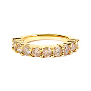 Bids.com 14K Yellow Gold Plated .925 Sterling Silver 2.0 Cttw Round Brilliant Cut Diamond 10 Stone Anniversary Band Ring (J-K Color, I1-I2 Clarity) - Size 7 Rings