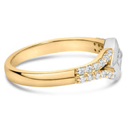 Bids.com 10K Two Tone Color 1/2 Cttw Diamond Kite and Split Shank Ring (H-I Color,SI2-I1 Clarity) Rings