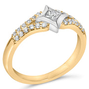 Bids.com 10K Two Tone Color 1/2 Cttw Diamond Kite and Split Shank Ring (H-I Color,SI2-I1 Clarity) Rings
