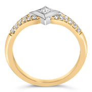 Bids.com 10K Two Tone Color 1/2 Cttw Diamond Kite and Split Shank Ring (H-I Color,SI2-I1 Clarity) Rings