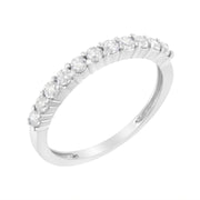 Bids.com IGI Certified 1/2 Cttw Diamond 10K White Gold Prong Set Fluted Band Style Ring (I-J Color, I2-I3 Clarity) - Size 7 Rings