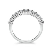 Bids.com IGI Certified 1/2 Cttw Diamond 10K White Gold Prong Set Fluted Band Style Ring (I-J Color, I2-I3 Clarity) - Size 7 Rings