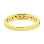 Bids.com IGI Certified 1/2 Cttw Diamond 10K Yellow Gold Prong Set Beaded Milgrain Band Style Ring (J-K Color, I2-I3 Clarity) - Size 7 Rings