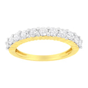 Bids.com IGI Certified 1.0 Cttw Diamond 10K Yellow Gold Prong Set Fluted Band Style Wedding Ring (J-K Color, I1-I2 Clarity) - Size 7 Rings