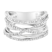 Bids.com .925 Sterling Silver 1/4 Cttw Prong Set Round-Cut Diamond Bypass Ring (I-J Color, I1-I2 Clarity) - Size 7 Rings Light Gray 7 / White.Sterling Silver,8 / White.Sterling Silver,6 / White.Sterling Silver,9 / White.Sterling Silver
