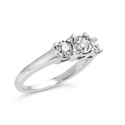 Bids.com 14K White Gold 1/2 Cttw Miracle Set Round Lab Grown Diamond Three Stone Illusion Plate Ring (F-G Color, VS1-VS2 Clarity) - Ring Size 7 Rings