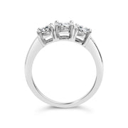 Bids.com 14K White Gold 1/2 Cttw Miracle Set Round Lab Grown Diamond Three Stone Illusion Plate Ring (F-G Color, VS1-VS2 Clarity) - Ring Size 7 Rings