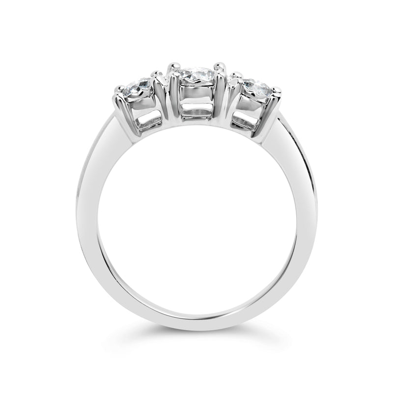 Bids.com 14K White Gold 1/2 Cttw Miracle Set Round Lab Grown Diamond Three Stone Illusion Plate Ring (F-G Color, VS1-VS2 Clarity) - Ring Size 7 Rings