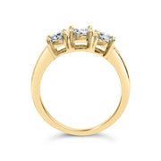 Bids.com 10K Yellow Gold 1/2 Cttw Miracle Set Round Diamond Three Stone Illusion Plate Ring (I-J Color, I2-I3 Clarity) - Size 7 Rings