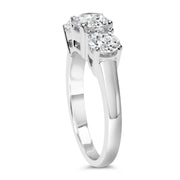 Bids.com 14K White Gold 2.00 Cttw Lab Grown Diamond 3 Stone Ring Band (F-G Color, VS1-VS2 Clarity) - Ring Size 7 Rings