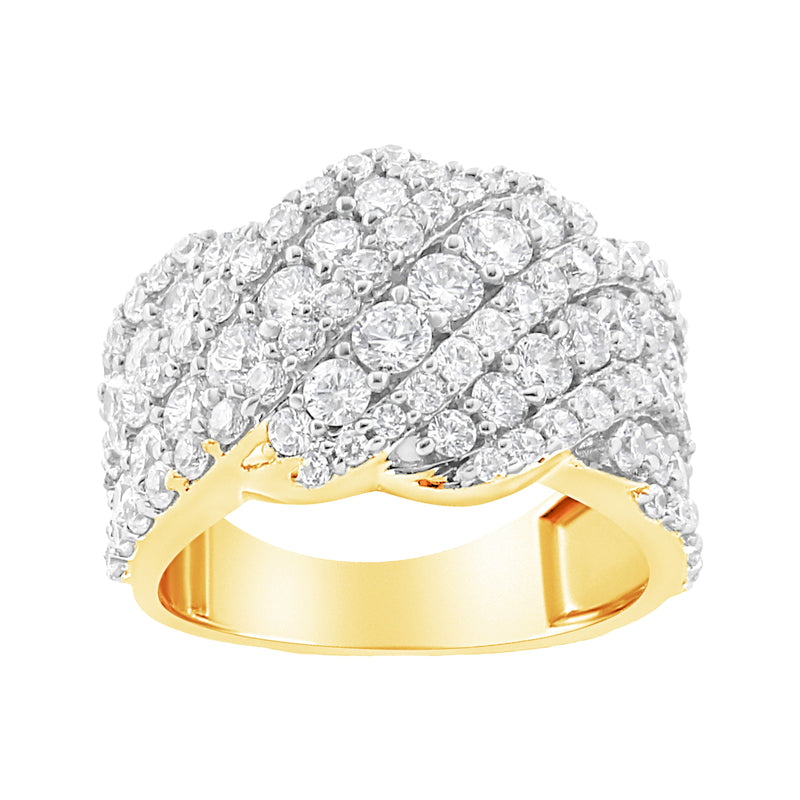 Bids.com 10K White Gold 3.00 Cttw Diamond Multi Row Cluster Band Ring (I-J Color, I3 Clarity) - Size 7 Rings