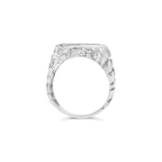 Bids.com .925 Sterling Silver 1/3 Diamond 6 Stone Rectangle Nugget Gents Ring - Size 10 Rings