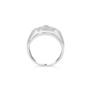 Bids.com Men's .925 Sterling Silver 1/2 Cttw Multi-Diamond Hexagon Frame Ring (I-J Color, I3 Clarity) - Ring Size 10 Rings