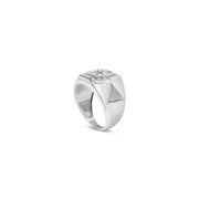 Bids.com Men's .925 Sterling Silver 1/2 Cttw Multi-Diamond Hexagon Frame Ring (I-J Color, I3 Clarity) - Ring Size 10 Rings