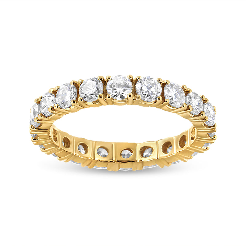 Bids.com 14K Yellow Gold 2.00 Cttw Shared Prong Set Round Cut Diamond Eternity Band (J-K Color, VS1-VS2 Clarity) - Ring Size 6.75 Rings