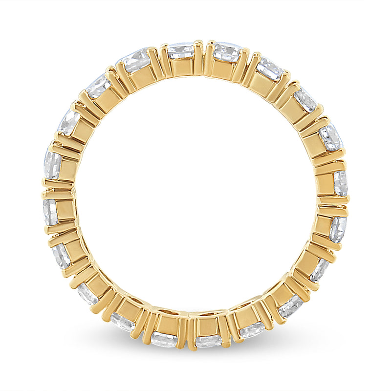Bids.com 14K Yellow Gold 2.00 Cttw Shared Prong Set Round Cut Diamond Eternity Band (J-K Color, VS1-VS2 Clarity) - Ring Size 6.75 Rings