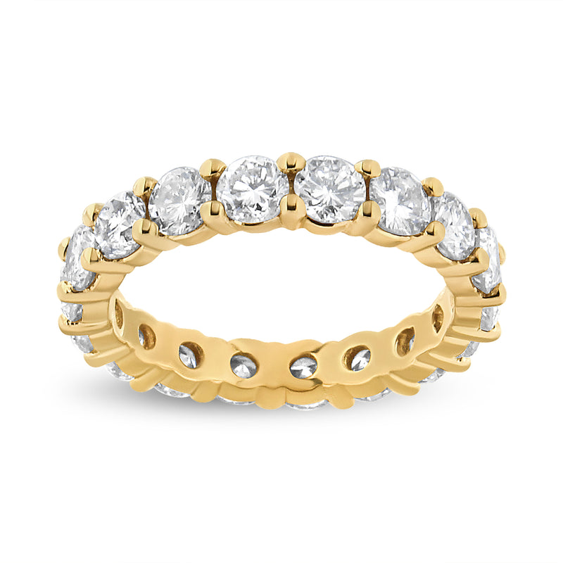 Bids.com 14K Yellow Gold 3.00 Cttw Shared Prong Set Round Cut Diamond Eternity Band (J-K Color, VS1-VS2 Clarity) - Ring Size 7 Rings