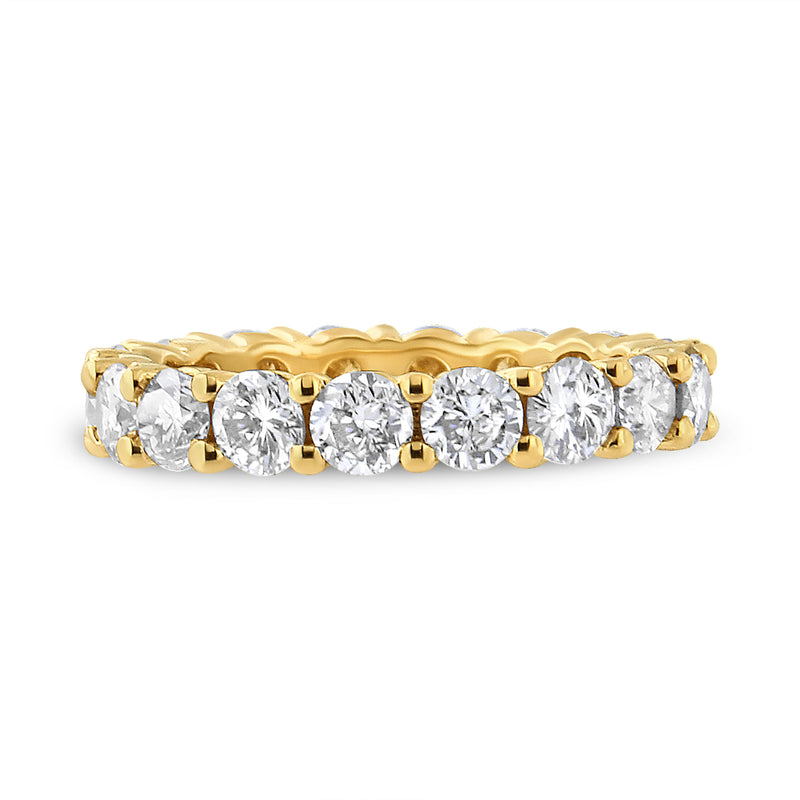 Bids.com 14K Yellow Gold 3.00 Cttw Shared Prong Set Round Cut Diamond Eternity Band (J-K Color, VS1-VS2 Clarity) - Ring Size 7 Rings