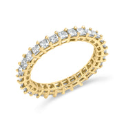 Bids.com 14K Yellow Gold 2.00 Cttw Shared Prong Set Princess Cut Diamond Eternity Band Ring (J-K Color, SI1-SI2 Clarity) - Ring Size 7 Rings