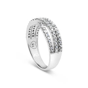 Bids.com 10K White Gold 3/4 Cttw Princess Natural Diamond Split Shank and Weave Band Ring (H-I Color, SI1-SI2 Clarity) - Ring Size 7 Rings
