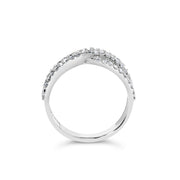 Bids.com 10K White Gold 3/4 Cttw Princess Natural Diamond Split Shank and Weave Band Ring (H-I Color, SI1-SI2 Clarity) - Ring Size 7 Rings