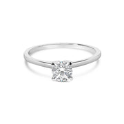 Bids.com 14K White Gold 1/2 Cttw Round Lab Grown Diamond 4 Prong Solitaire Engagement Ring (F-G Color, VS2-SI1 Clarity) - Size 7 Rings