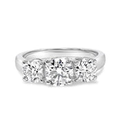 Bids.com 14K White Gold 2.00 Cttw Lab Grown Diamond 3 Stone Ring Band (F-G Color, VS1-VS2 Clarity) - Ring Size 7 Rings