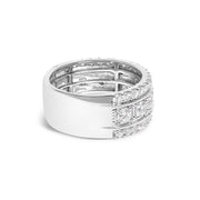 Bids.com .925 Sterling Silver 2.0 Cttw Lab Grown Diamond Three-Row PavÃ© Band Ring Rings White Smoke 7 / White.Sterling Silver,6 / White.Sterling Silver,8 / White.Sterling Silver,9 / White.Sterling Silver