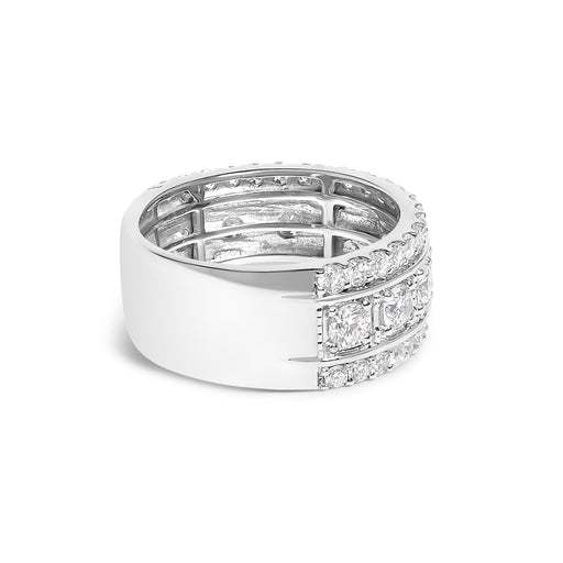 Bids.com .925 Sterling Silver 2.0 Cttw Lab Grown Diamond Three-Row PavÃ© Band Ring Rings White Smoke 7 / White.Sterling Silver,6 / White.Sterling Silver,8 / White.Sterling Silver,9 / White.Sterling Silver