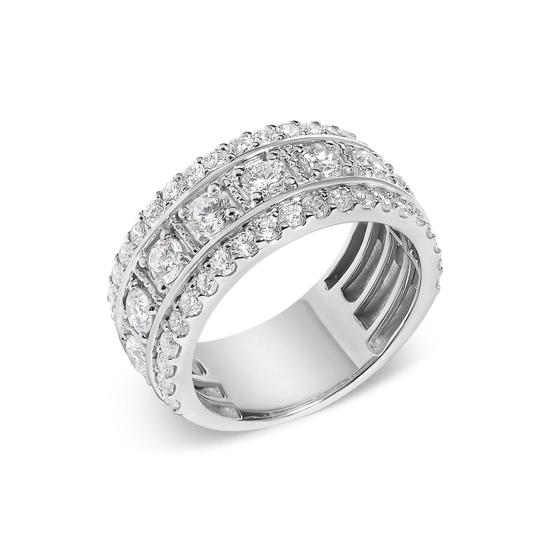 Bids.com .925 Sterling Silver 2.0 Cttw Lab Grown Diamond Three-Row PavÃ© Band Ring Rings White Smoke 7 / White.Sterling Silver,6 / White.Sterling Silver,8 / White.Sterling Silver,9 / White.Sterling Silver