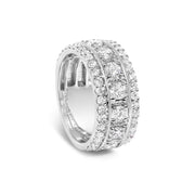 Bids.com .925 Sterling Silver 2.0 Cttw Lab Grown Diamond Three-Row PavÃ© Band Ring Rings Light Gray 7 / White.Sterling Silver,6 / White.Sterling Silver,8 / White.Sterling Silver,9 / White.Sterling Silver
