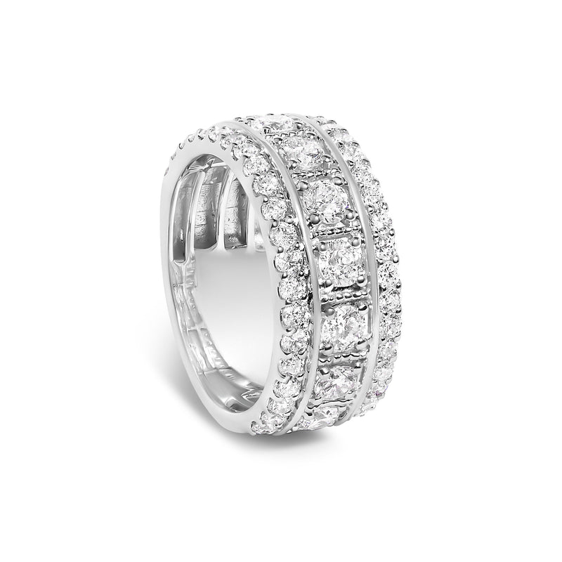 Bids.com .925 Sterling Silver 2.0 Cttw Lab Grown Diamond Three-Row PavÃ© Band Ring Rings Light Gray 7 / White.Sterling Silver,6 / White.Sterling Silver,8 / White.Sterling Silver,9 / White.Sterling Silver