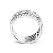 Bids.com .925 Sterling Silver 2.0 Cttw Lab Grown Diamond Three-Row PavÃ© Band Ring Rings White Smoke 7 / White.Sterling Silver,6 / White.Sterling Silver,8 / White.Sterling Silver,9 / White.Sterling Silver