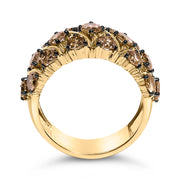Bids.com 10K Yellow Gold Plated .925 Sterling Silver 3.0 Cttw Champagne Diamond Multi Lattice Band Ring - Size 7 Rings