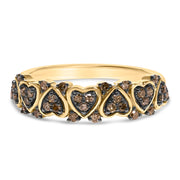 Bids.com 10K Yellow Gold Plated .925 Sterling Silver 1/3 cttw Natural Diamond Band Ring - Size 7 Rings