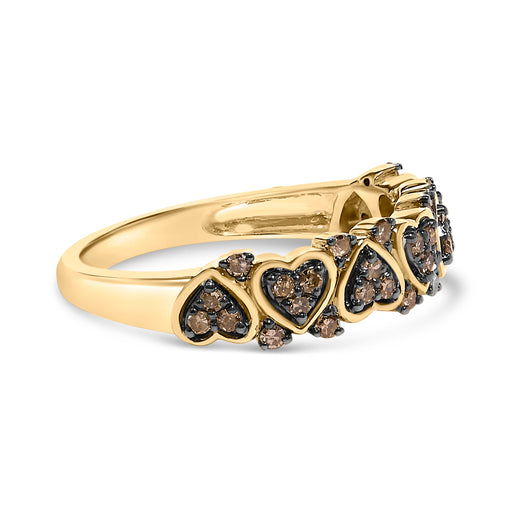 Bids.com 10K Yellow Gold Plated .925 Sterling Silver 1/3 cttw Natural Diamond Band Ring - Size 7 Rings