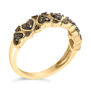 Bids.com 10K Yellow Gold Plated .925 Sterling Silver 1/3 cttw Natural Diamond Band Ring - Size 7 Rings