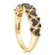 Bids.com 10K Yellow Gold Plated .925 Sterling Silver 1/3 cttw Natural Diamond Band Ring - Size 7 Rings
