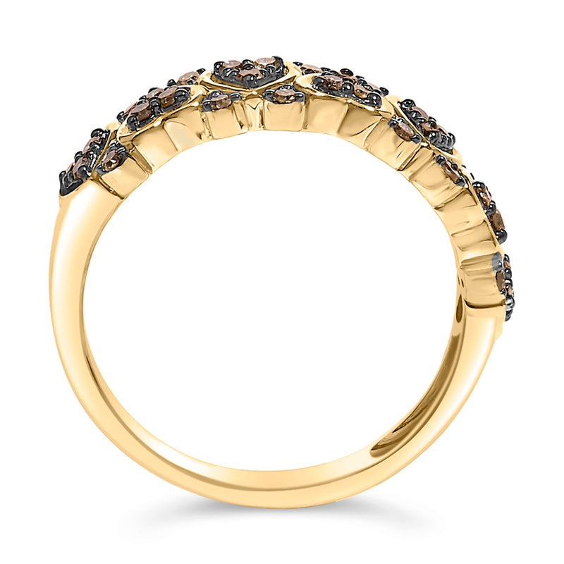 Bids.com 10K Yellow Gold Plated .925 Sterling Silver 1/3 cttw Natural Diamond Band Ring - Size 7 Rings